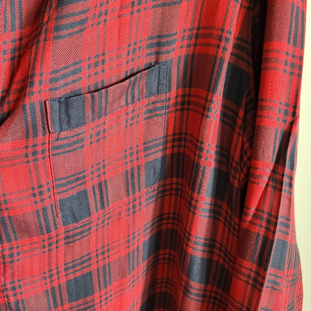 Grayson Shirt Women's Large Blue Red Plaid 4 The Hero Button Front Shirt - Picture 5 of 11